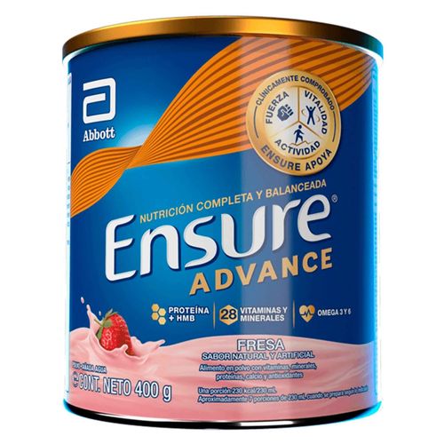 Fórmula nutricional Ensure Advance sabor fresa - 400 g