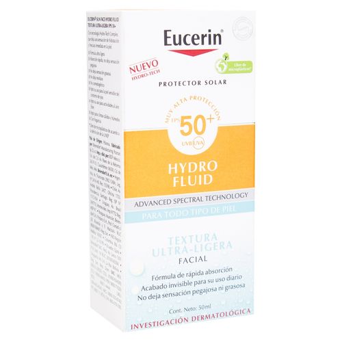 Protector solar facial Eucerin hydro fluid FPS 50 - 50 ml