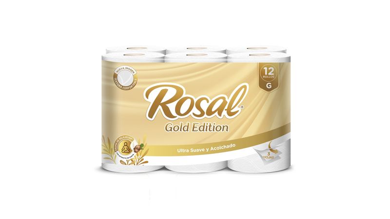 Comprar Papel Higiénico Rosal Gold 12 Rollos 350 hojas