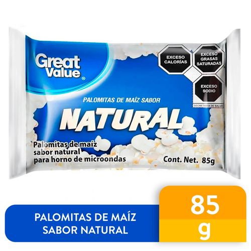 Palomita Great Value Microonda Natural - 85gr