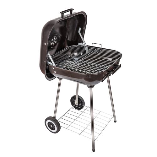 Parrilla de carbón Expert Grill cuadrada con 2 ruedas -18 pulgadas