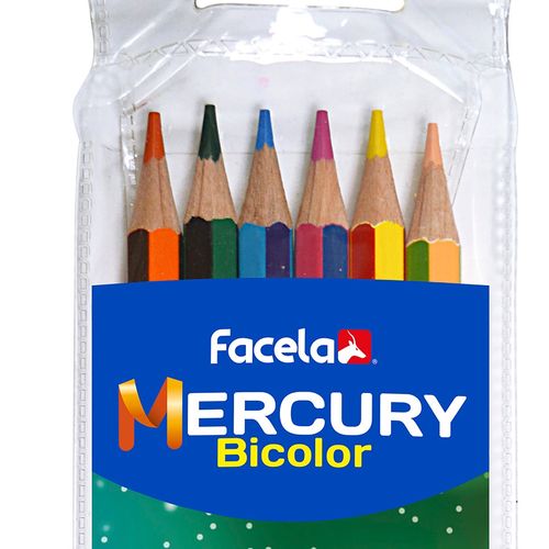 Lápices Facela bicolor mercury 12 colores - 6 Uds