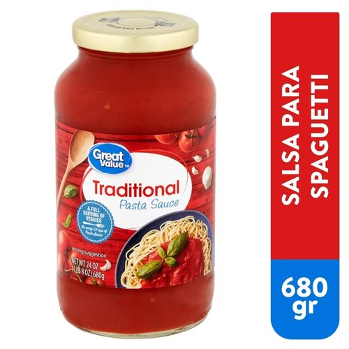 Salsa Great Value para spaguetti - 680 g