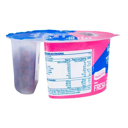 Yogurt Dos Pinos Semidescremado Fresa Con Topping Arroz tostado Cubierto De Chocolate, Con Probióticos - 150g