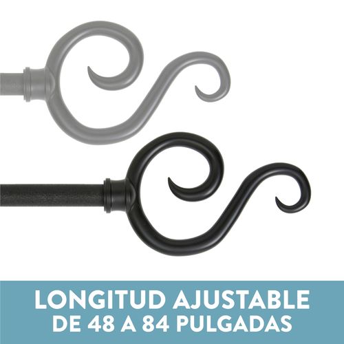 Cortinero Deco Scroll Black 48 84