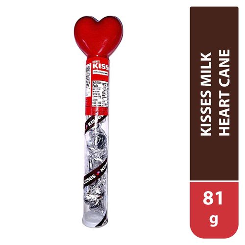 Chocolate Hersheys Kisses Milk Heart Cane - 81 g