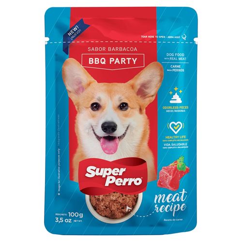 Alimento húmedo Super Perro bbq res - 100 g