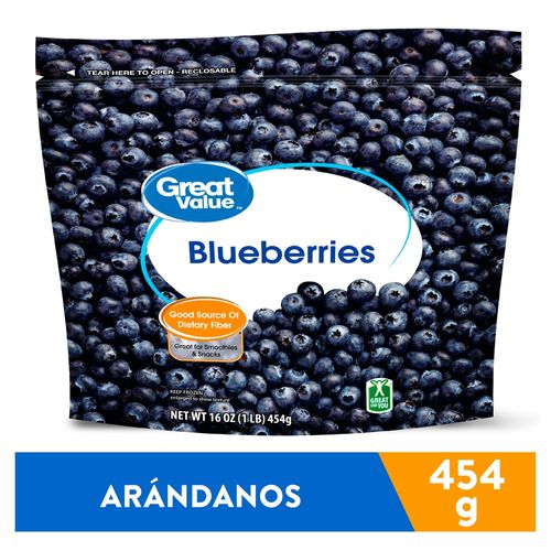 Arándanos Great value  congelado empacados- 454 g