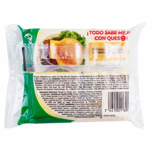 Queso Dos Pinos procesado rebanadas 12 Uds  - 192 g