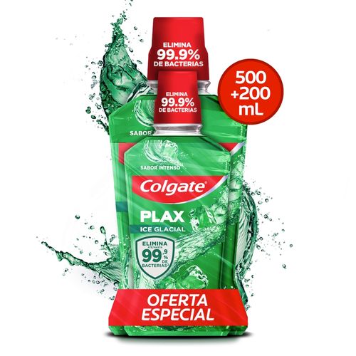 Enjuague Bucal Colgate Plax Ice Glacial  500 ml + 250 ml