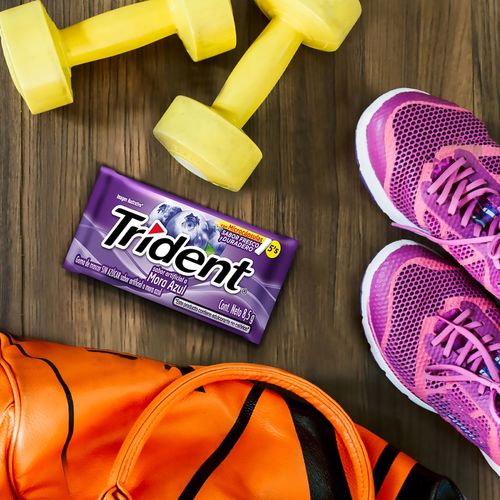 Chicle Trident Sin Azúcar sabor Mora Azul 5 unid 8,5g