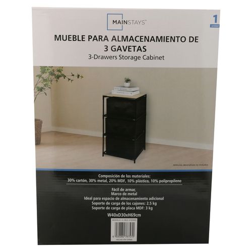 Mueble Almacenam 3 Gavetas 40X30X69Cm