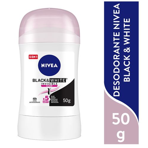 Desodorante Nivea para Dama Black White en barra - 50 g