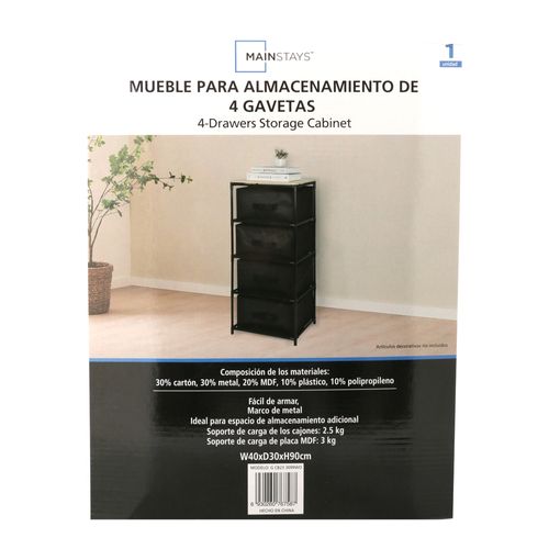 Mueble Almacenamient 4Gavetas 40X30X90Cm