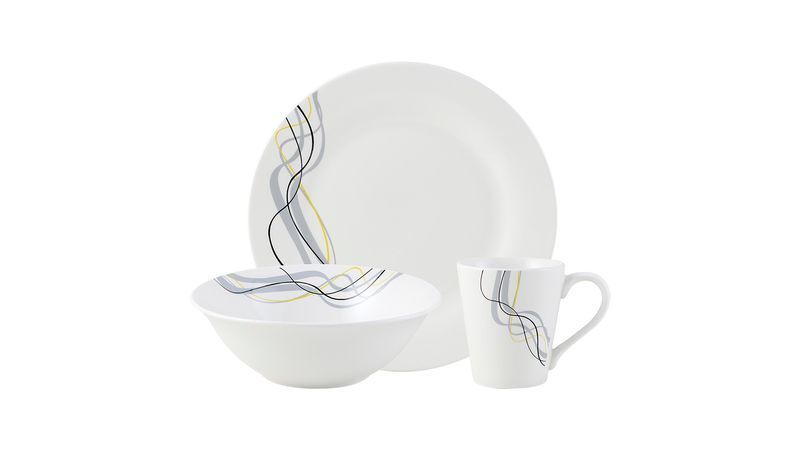 Vajilla Mainstays De Porcelana Con Diseño 12 Piezas