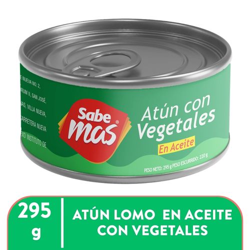 Atún Sabemas Lomo En Trozos En Aceite Con Vegetales - 295 g