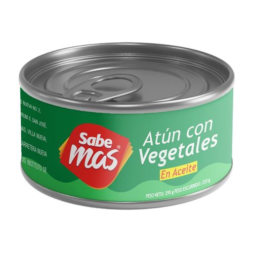 Atún Sabemas Lomo En Trozos En Aceite Con Vegetales - 295 g