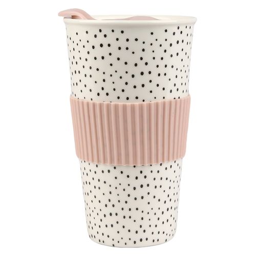 Ht Vaso De Ceramica Tapa Silicone 420Ml