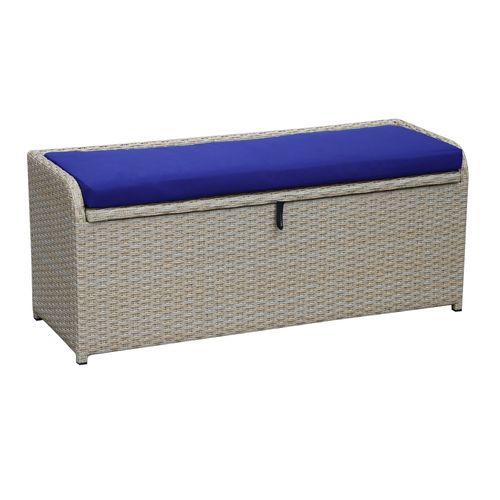Banca Mainstays de rattan color azul