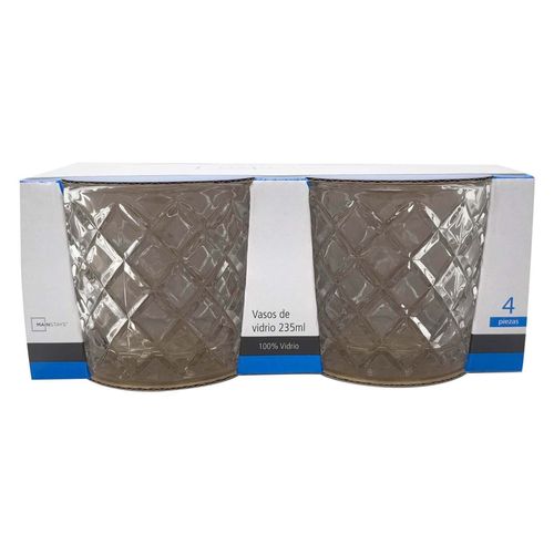 Ms Set De 4 Vasos Bajo De Vidrio 235Ml
