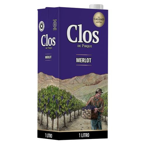Vino Tinto Clos De Pirque Merlot -1000ml