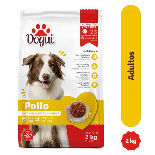 Alimento Dogui Perro Adulto Sabor Pollo Y Arroz, 18 Meses En Adelante - 2kg