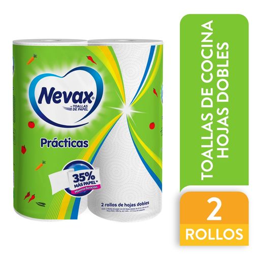 Toallas De Papel Nevax Prácticas Máxima Duración - 2 Rollos