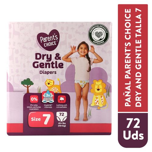 Pañales Parent's Choice Dry and Gentle T7 - 72 Unidades