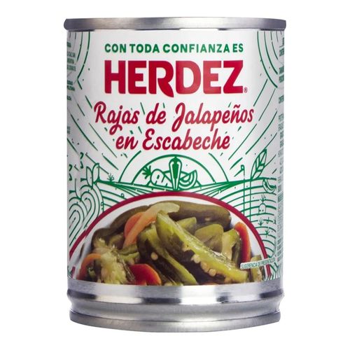 Chile jalapeño Herbez escabeche raja verde -390 g