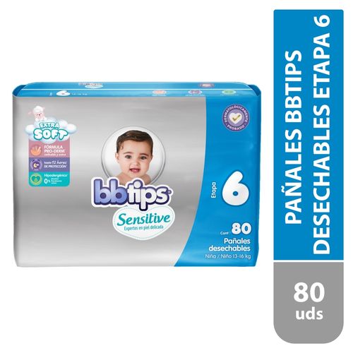 Panal Des Bbtips Sensitive Talla 6 X80