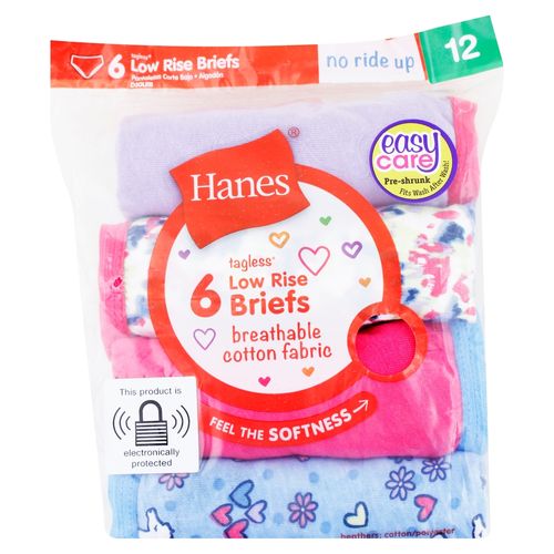 P6 Panty Corte Bajo Hanes Nina T 4