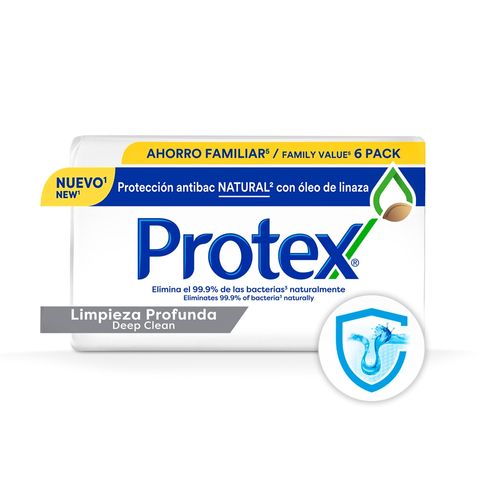 Jabón en Barra Antibacterial Protex, Limpieza Profunda, 6 Pack -110 g
