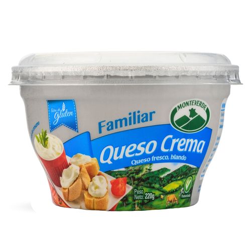 Queso crema Monteverde libre de gluten - 220 g