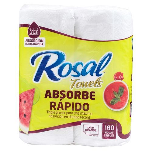 Toallas Rosal de Papel Blanca 2 Rollos - 80 hojas