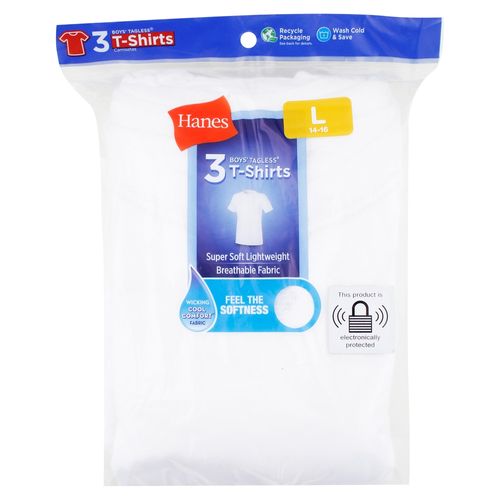 P3 Playera Nino C Redond Hanes Blanco L