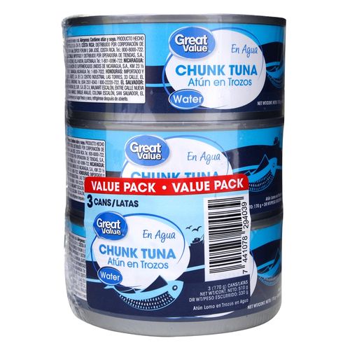 Atun Great Value En Agua 510gr 3pack