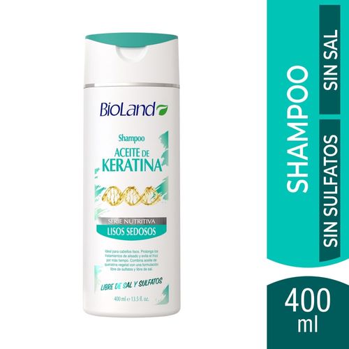 Shampoo Bioland Aceite de Keratina Lisos Sedosos - 400ml