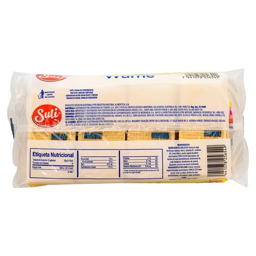 Galleta Suli Waffle Vainilla 8 Unidades - 160 g