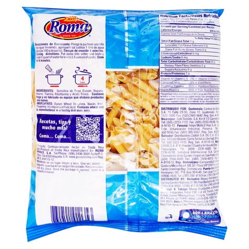 Pasta Roma mini plumas - 250 g