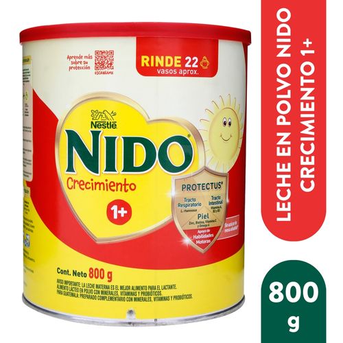 Leche Nestlé® NIDO® 1+ Protección® Alimento Complementario a Base de Leche Instantánea Lata -800 g