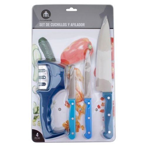 Set de cuchillos Home Trends con afilador - 3 Pzas