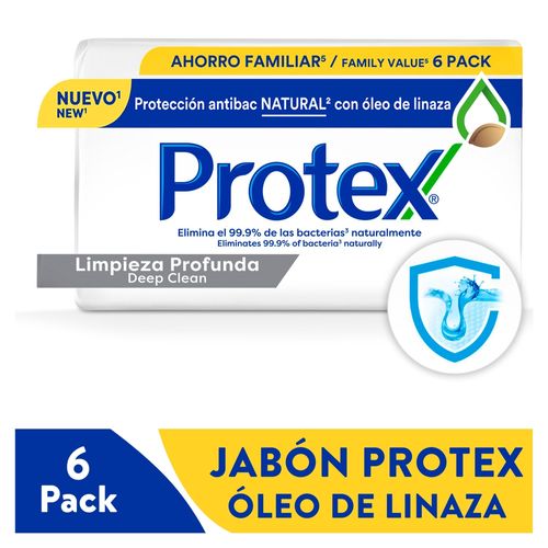 Jabón en Barra Antibacterial Protex, Limpieza Profunda, 6 Pack -110 g