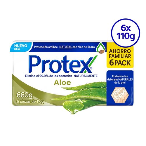 Jabón en Barra Antibacterial Protex  Aloe 6 Pack - 110 g