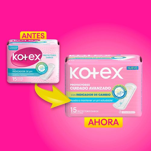Protectores Diarios Kotex con Indicador de PH - 150 Unidades