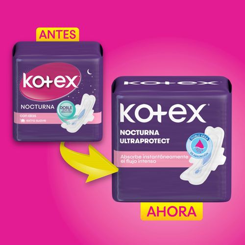 Toallas Femeninas Kotex Nocturna - 40 Unidades