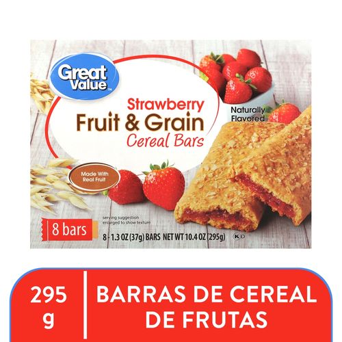 Barras Great Value de cereal frutas 8 pack - 295 g