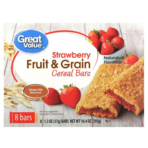 Barras Great Value de cereal frutas 8 pack - 295 g