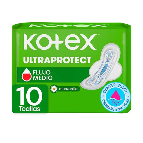Toalla Kotex Up Con Alas Manzanilla 10Un