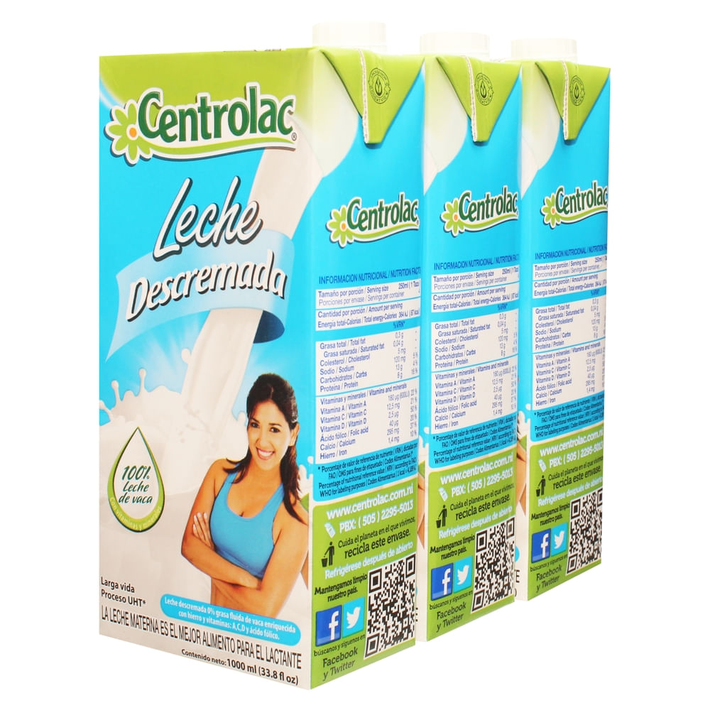Leche Centrolac Descremada 3000 Ml 3 Pk - La Unión | Compra en línea