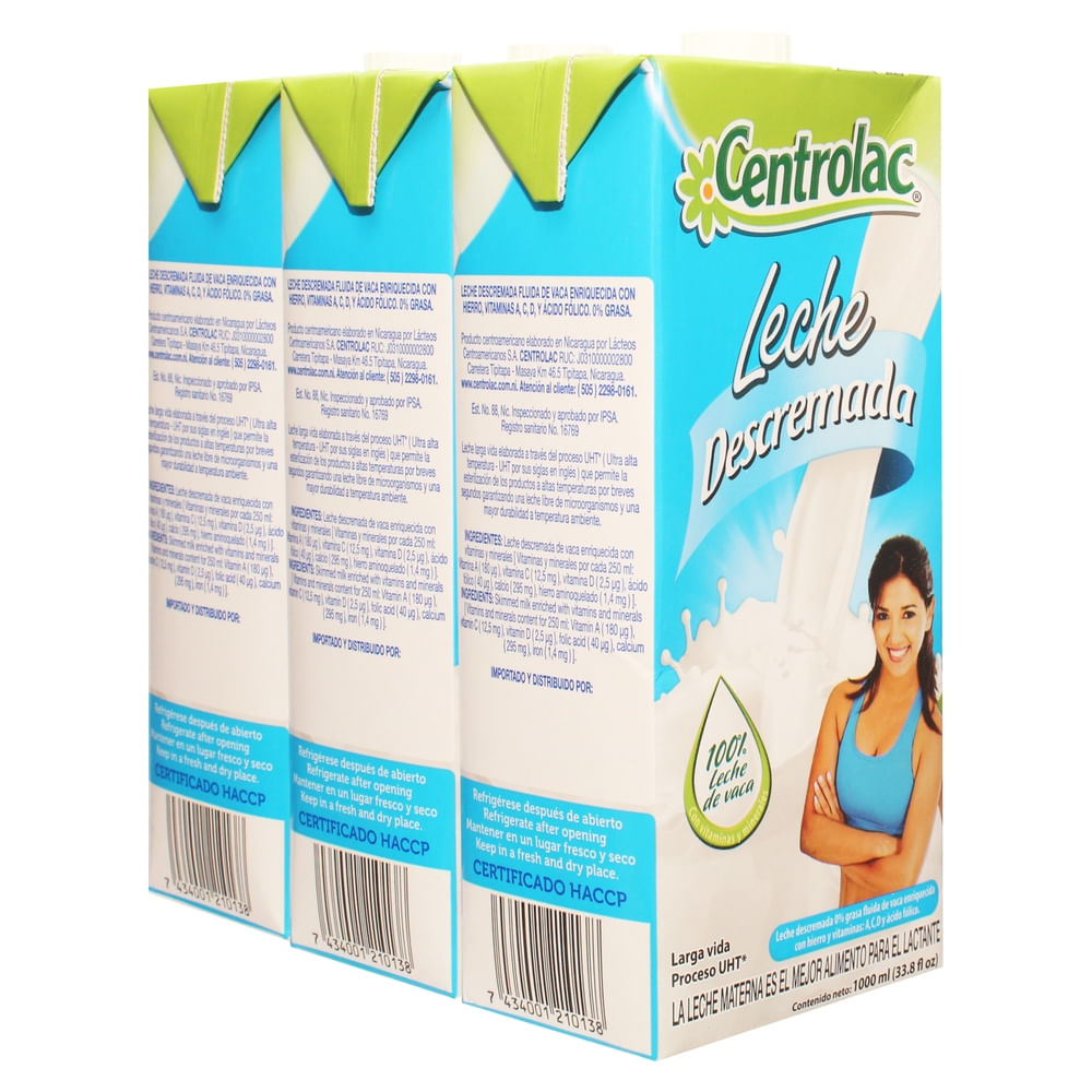Leche Centrolac Descremada 3000 Ml 3 Pk - La Unión | Compra en línea